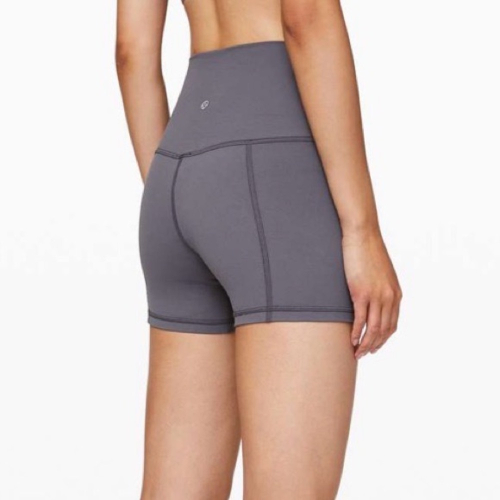 Lululemon Gray Align High Rise Bike Short 4" Moonwalk W7ARGS‎